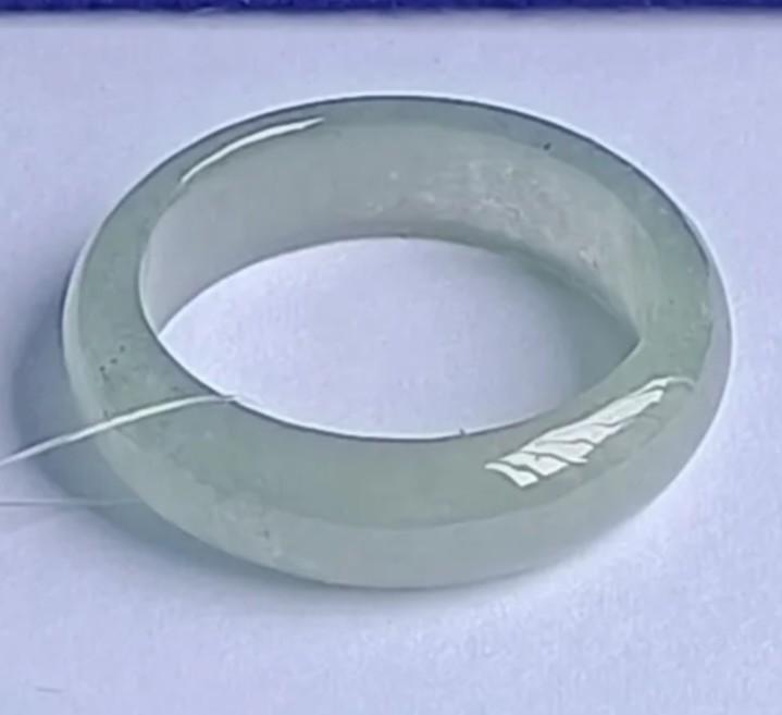 Product Introduction of RivieraGems Authentic Jade - Gorgeous Certified Icy Type A Myanmar Jade Unisex Ring - Fixed Size 18.8 1