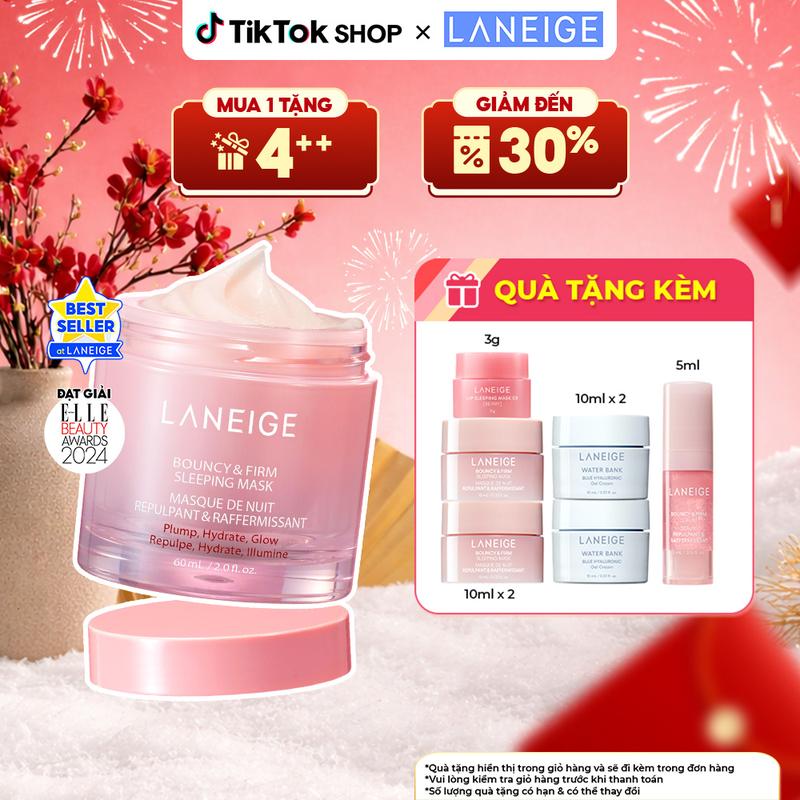  HOT DEAL  Mặt Nạ Ngủ Laneige Bouncy & Firm Sleeping Mask 60ml tăng cường collagen và làm săn chắc da Skincare Dưỡng Da Mặt Làm Đẹp Da Dưỡng Ẩm Da 