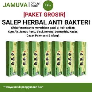 (PAKET GROSIR ISI 7 PCS) Jamuva Cream Anti Bakteri Salep Herbal Kulit Gatal Untuk Panu Jamur Kulit Kutu Air Eksim Original