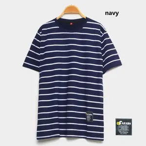 Kaospolos - Kaos Oblong Pria Stripe Belang-belang Atasan Baju Garis-garis Lengan Pendek Unisex