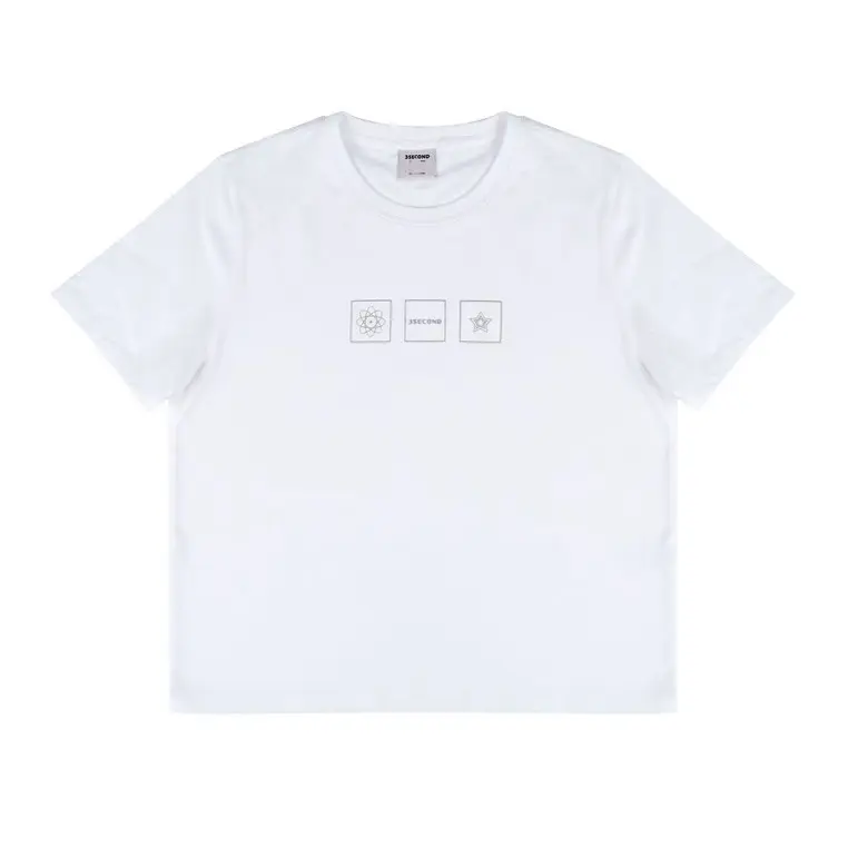 3Second Women's T-Shirt Short Sleeve Boxy Fit Cotton Stacy