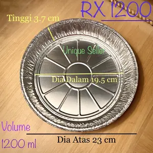 [Isi5] Aluminium Foil Cup Bulat 23 cm RX 1200 Tanpa Tutup Bestfresh / Alufoil Bulat RX 1200 Best Fresh / Alufoil Tray RX 1200 / Aluminium Foil Bulat 23 cm RX1200