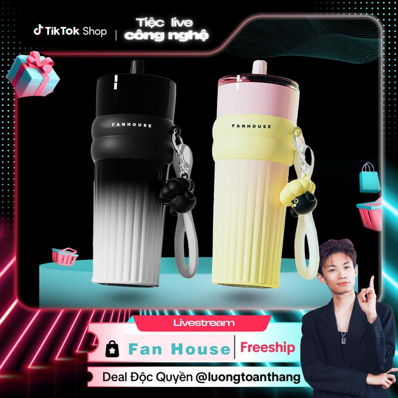 Fan House x LUONGTOANTHANG Ly giữ nhiệt Candy Ceramic 710ml inox 316 phủ sứ ống hút linh động Fan House khắc tên theo yêu cầu