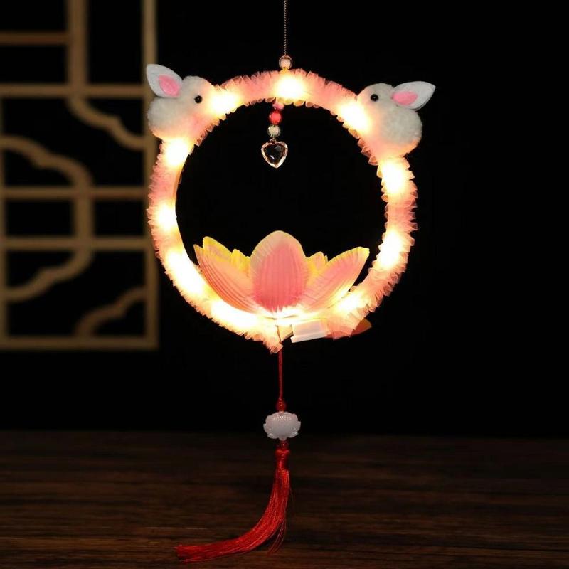 Portable With Tassels Children's Rabbit Lantern Chinese Style Traditional Bunny Handmade Lantern Finished Mid-Autumn Festival Lantern Mooncake Festival 1