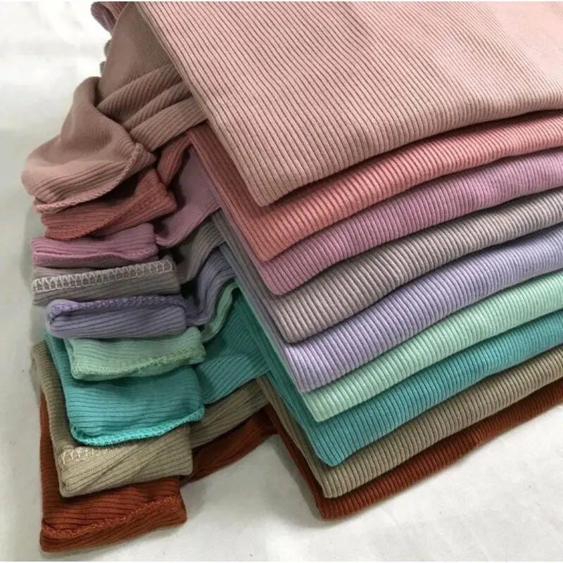 Kaos Rib Premium Polos Unisex Cewek Cowok Panjang Wanita Santai Fit Katun Tshirt Oblong Atasan Baju Nyaman Melar Bulat