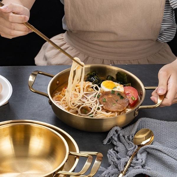 Nồi Nấu Mì Cay Mạ Vàng, Chảo Đáy Sâu Chống Dính, Nồi Nẩu, Xào Nướng Tại Bàn, Dùng Được Bếp Gas, Bếp Điện Bếp Từ Tiện Lợi 2