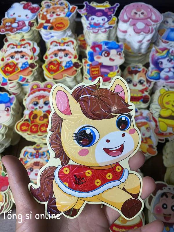  sét 100 bao lì xì chipi  phản quang    or 50  siêu cute mẫu tết 2026 - hình bé ngựa  hình labubu  hình cappipara gấu bé trai bé gái rất thích 