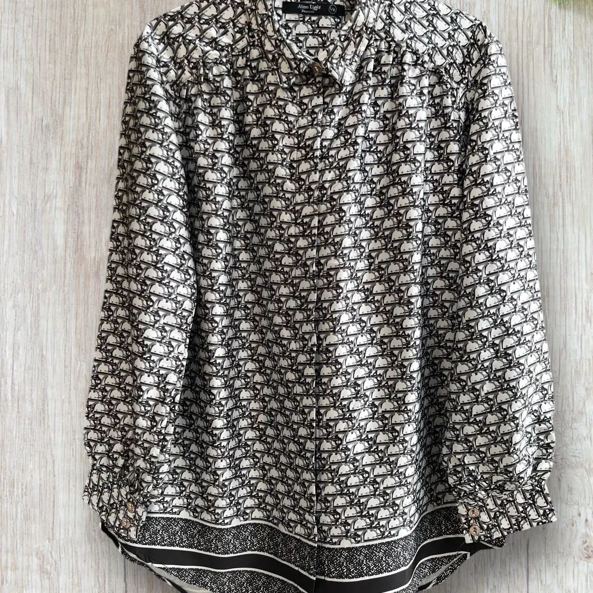 kemeja alimo/anggun Motif bahan baby silk premium  Katun Baju Pendek Casual