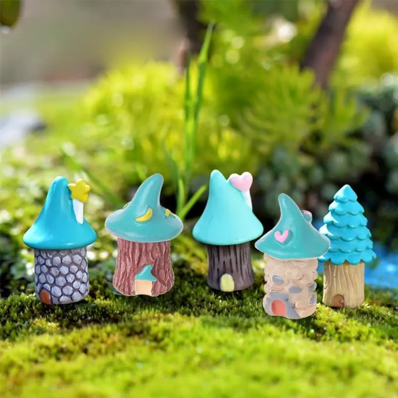 45BE 1Pc Resin House Fairy Garden Miniatures Micro Cottage Landscape DIY Decorations 4