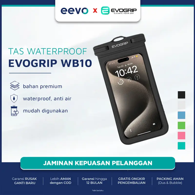 EVOGRIP WB10 Waterproof Bag Kantong Hp Anti Air Pouch Sarung Tempat Handphone Holder Hp Motor waterproof