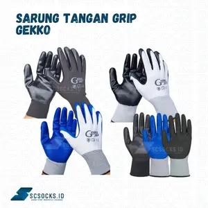 Sarung Tangan Kerja Proyek Safety Anti-slip Gekko Anti Potong Bahan Karet