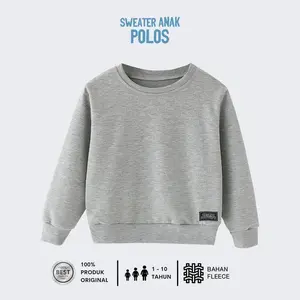 ThanksMother Sweater Anak Polos Fleece Usia 1-10 Tahun O-neck Long Sleeve Reguler Fit Unisex