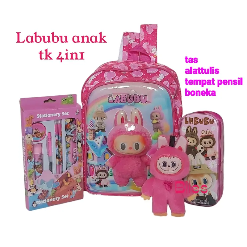 Tas Anak Karakter Labubu 3D LED, Gambar Timbul, Backpack Sekolah 2