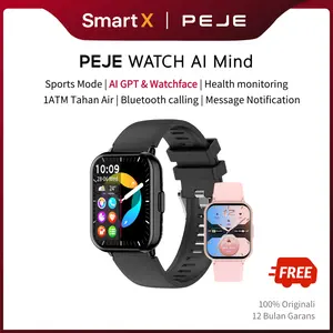 【COD/Garansi 12 Bulan】PEJE SmartWatch AI MIND Smartwatch Watchface AI Chat GPT & AI GPT 1 ATM  Notifikasi Pesan 130+mode olahraga Panggilan Nirkable TAHAN AIR Pengiriman 24 Jam