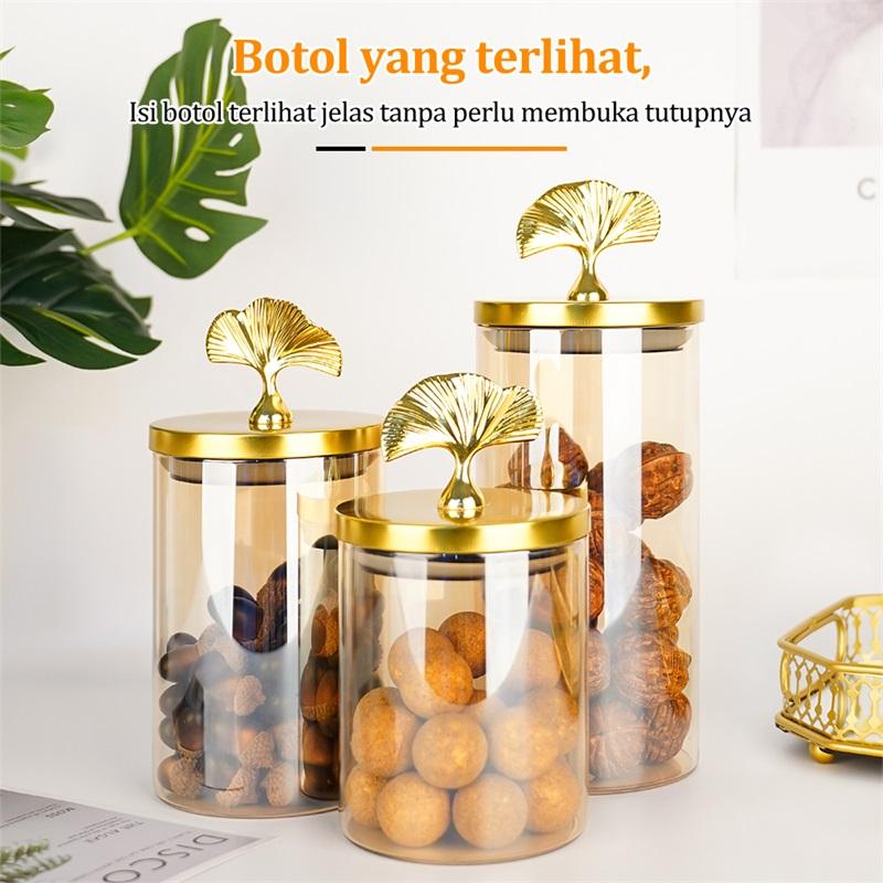 Toples Gold Toples Kaca Guci Penyimpanan Kaca Bening Rumah Meja Kopi Meja Permen Meja Atas Kotak Penyimpanan Retro Mewah Kotak Penyimpanan Disegel Ornamen Dekoratiftransparent Glass Storage Jars Home Toples Aesthetic Lebaran 1 Set Toples Kaca Aesthetic 3