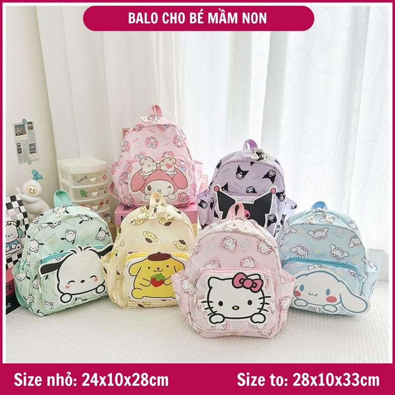 Balo cho bé gái mẫu giáo mầm non. Cặp trẻ em đi học nhà trẻ đi chơi kuromi melody cinamoroll chó pochacco kitty TL2348