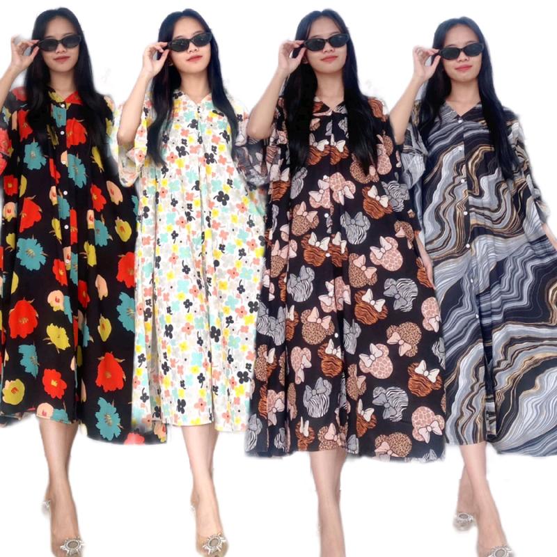 DASTER SANTAI SANDRINA/SANTAI/MUSIM PANAS Wanita Dress Motif 1