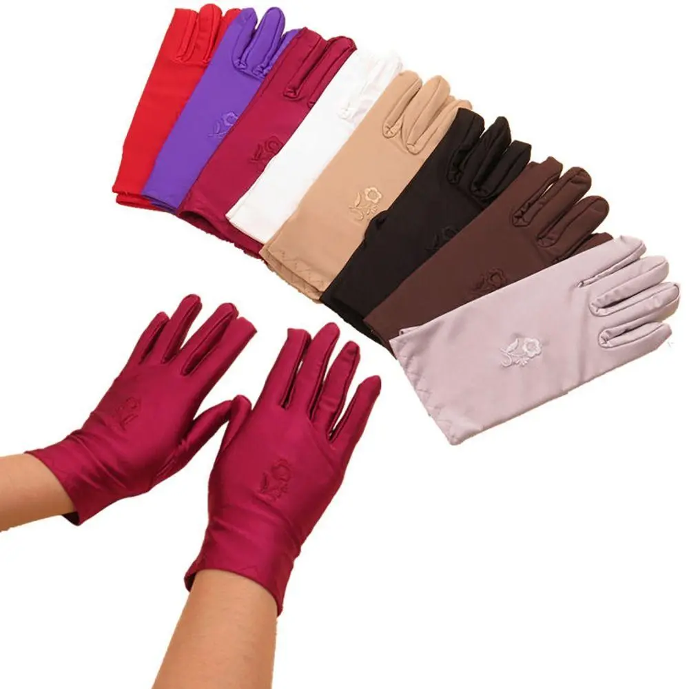 Sarung Tangan Perlindungan Matahari, Elastik, Luar, Bersulam, Nipis, Sarung Tangan Memandu, Sarung Tangan Pelindung Matahari, Untuk Wanita