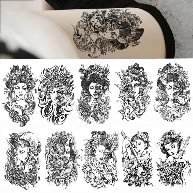 Stiker Tato Tahan Air dengan Simbol Totem untuk Seluruh Lengan Bawah Tampilan Seragam dan Unik Stiker Tato Tahan Air dengan Simbol Totem untuk Seluruh Lengan Bawah Tampilan Seragam dan Unik