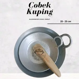Cobek Kuping alumunium Asli Garut diameter 20cm -35cm gratis ulekan Alat Dapur Tradisional - Kitchenware