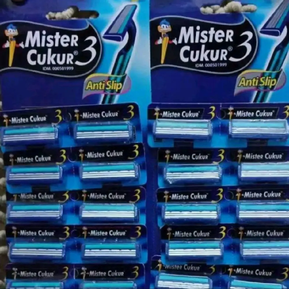 ALAT CUKUR MISTER CUKUR 3 MATA ANTI SLIP ISI 24PCS