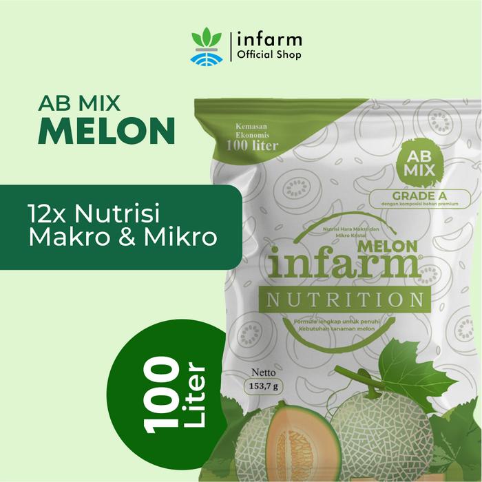Gambar INFARM - Nutrisi AB Mix Buah Melon Untuk 100 Liter, Pupuk Serbuk untuk Konvensional dan Hidroponik Premium Organik Penyubur Tanaman Pelebat Buah Melon Besar Kaya Kalsium Padat Lengkap dari Infarm Kota Surabaya Tokopedia