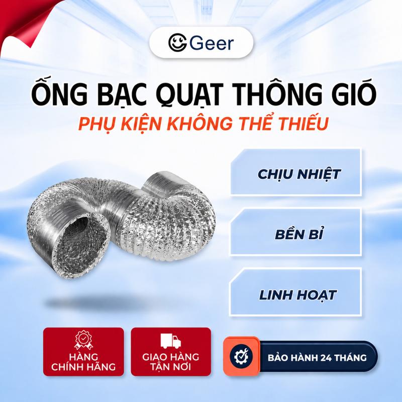 Ống bạc thông gió HF100 - 300 GEER hút khói, thông khí, hút mùi đường kính từ…