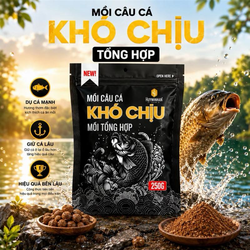 TỔNG HỢP MỒI CÂU CÁ KHÓ CHỊU 250G - Mồi Cá Khó Chịu | Câu Trôi, Mè, Rô Phi,