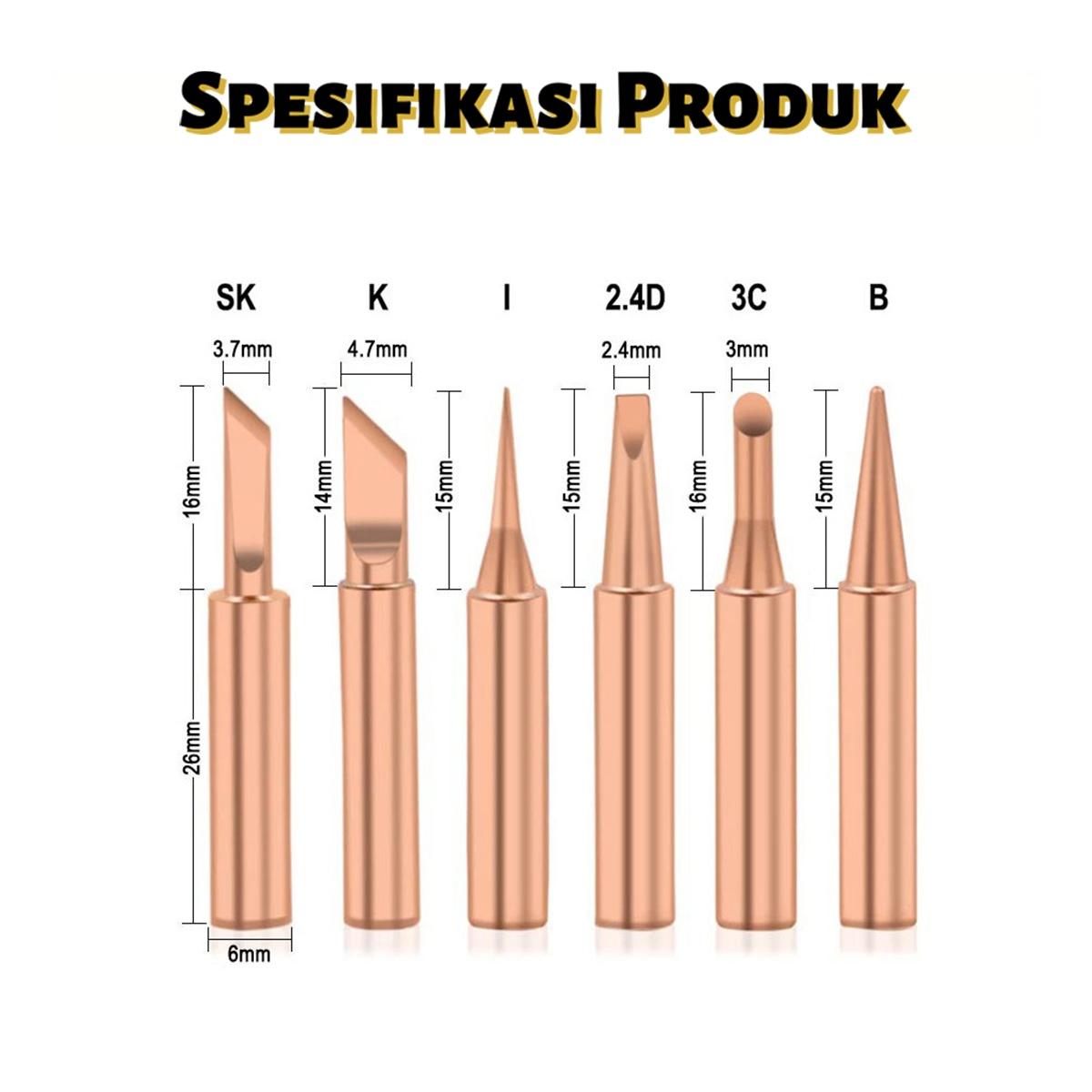 5/6 Buah Mata Solder 60 watt Tembaga 900M 936 Station Ujung Solder Original Soldering Tip 5/6 Buah Mata Solder 60 watt Tembaga 900M 936 Station Ujung Solder Original Soldering Tip