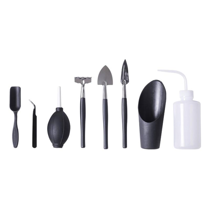 Product Introduction of Black Edition Gardening Tool Set Terrarium Succulent Plants DIY Tools Garden Planting Tool Kit 30