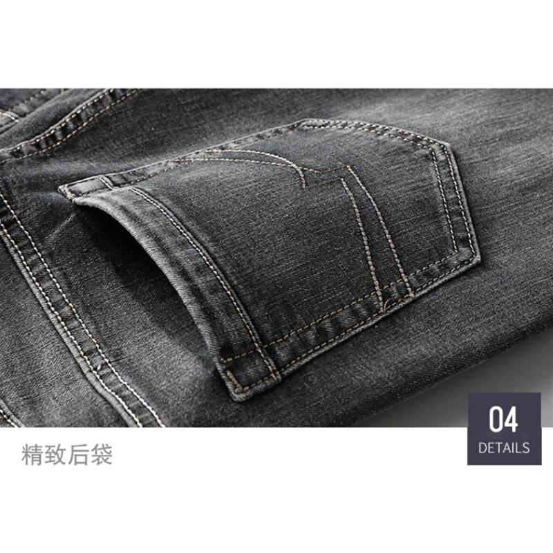 Men Clothing New Pattern Recreational Vintage Nostalgia Smoky Grey Jeans Straight Cylinder Loose Street Trousers Autumn Female 5