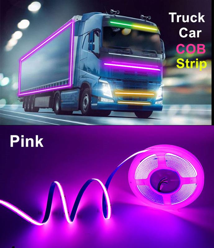 Dải Đèn Xe Tải LED 12V và 24V Màu Trắng Đỏ Xanh Lá Cây Cam Hồng Vàng Xanh Băng Tím Đèn Dải Trang Trí Linh Hoạt Khí Quyển
