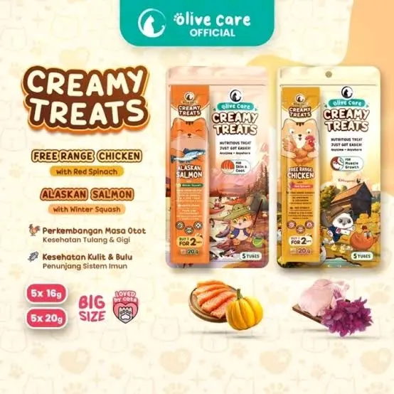 Olive care creamy treat 16gr 20gr snack creamy olive care