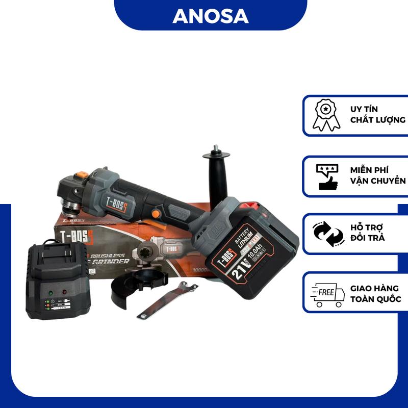 [HQD] Máy Mài Dùng Pin T-BOSS BS-6025, Máy Cắt Cầm Tay Động Cơ Không Chổi Than Chân Pin Phổ Thông