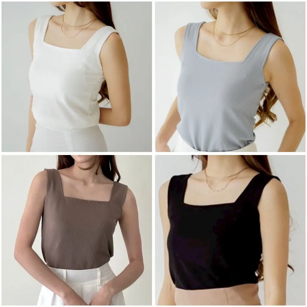 KAOS TENGTOP WANITA / HALTER RIB TANKTOP / ATASAN WANITA