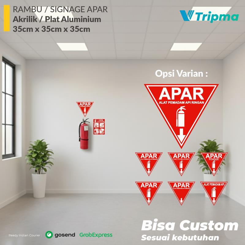 Rambu APAR Segitiga 35cm x 35cm x 35cm Reflective - Shop | Tokopedia