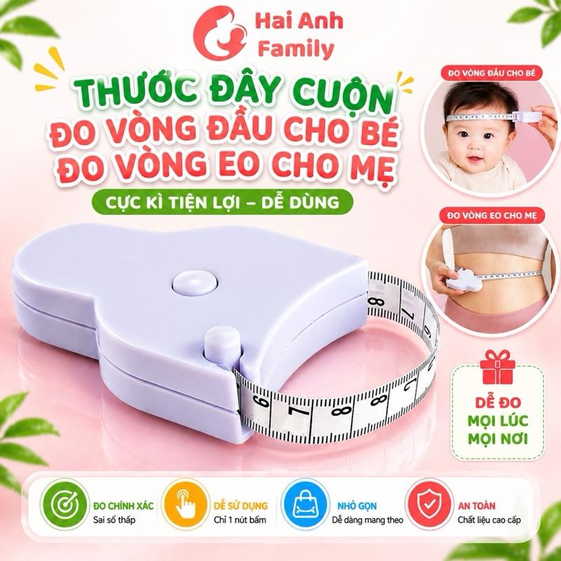 Thước đo vòng đầu cho bé, thước đo vòng eo, vòng một, vòng ba cho mẹ