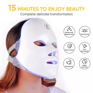 Masker LED Atasi Kerutan Jerawat Kusam Facial Mask Photon Therapy 7 Color 500mAh