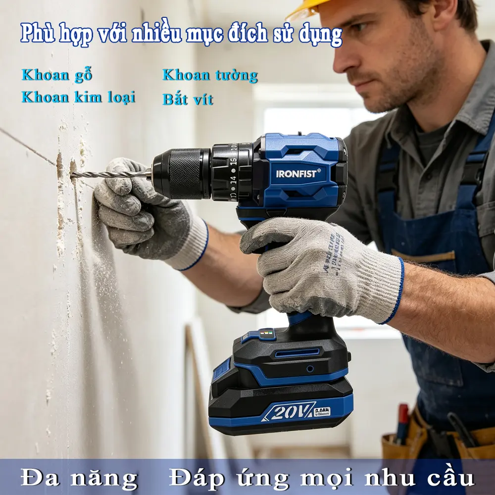 【Mới】IRONFIST Máy khoan không dây, 13mm Mô tơ không chổi than, 60NM, 1/2" Chuck, Dạng nhỏ gọn, Bộ dụng cụ | BigBuy360 - bigbuy360.vn 【Mới】IRONFIST Máy khoan không dây, 13mm Mô tơ không chổi than, 60NM, 1/2" Chuck, Dạng nhỏ gọn, Bộ dụng cụ | BigBuy360 - bigbuy360.vn