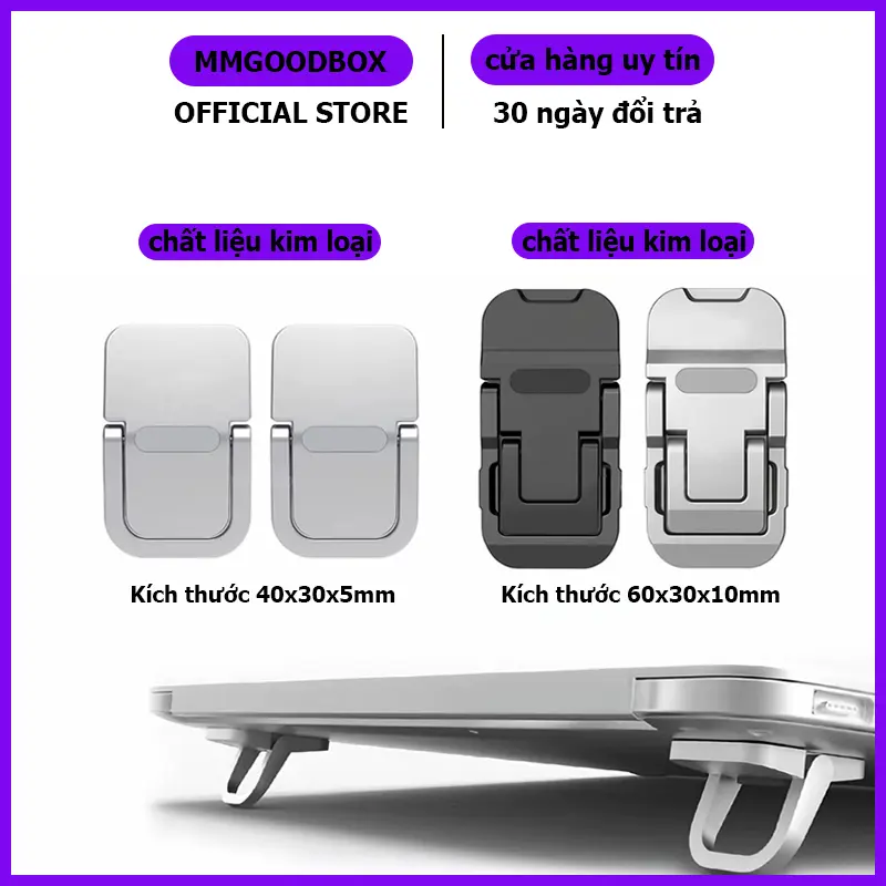 2 Cái giá đỡ máy tính xách tay, bộ tản nhiệt treo nhỏ, tấm làm mát máy tính vô hình, miếng đệm giá đỡ gập nghiêng cao, đế đệm nâng bàn