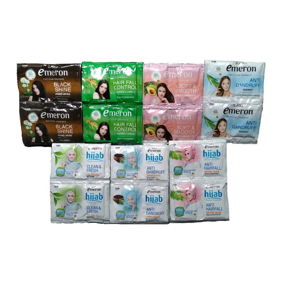 Shampo Emeron Sachet 10ml 1 Renceng isi 12 Sachet / 24 pcs Kanan Kiri Shampoo Conditioner Haircare Melati Sampo Membersihkan Memanjangkan Pembersihan