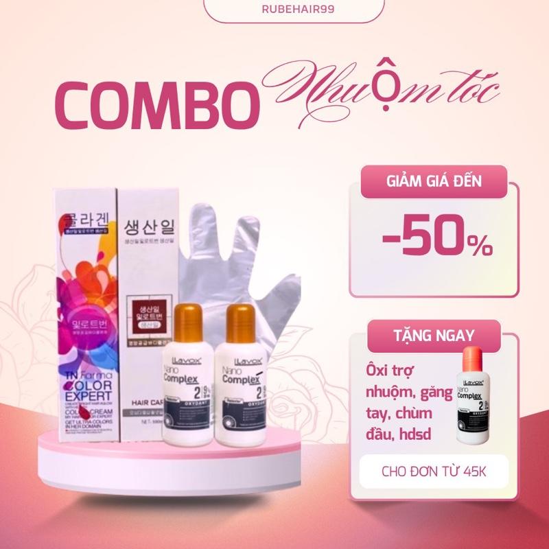  Nhuộm Tóc Đủ Màu Tặng Oxy Trợ Nhuộm Găng Tay Hướng Dẫn Sử Dụng Màu Tóc Sáng Da 