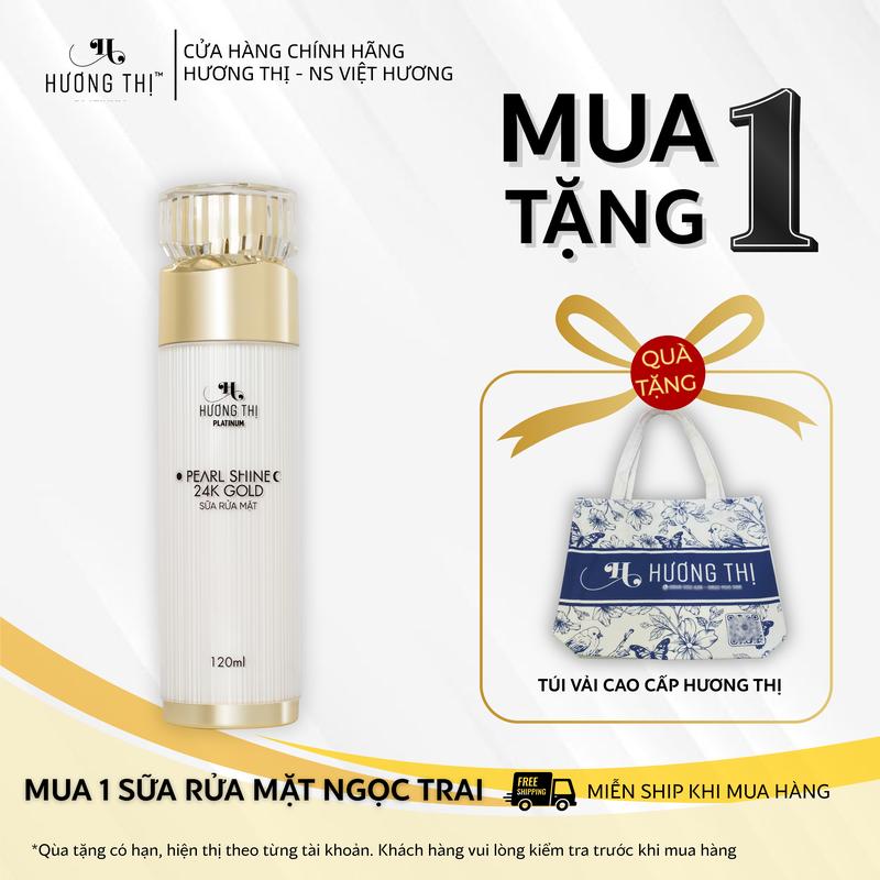 Sữa rửa mặt cấp ẩm trẻ hóa PEARL SHINE 24K GOLD cao cấp Hương Thị 120ml