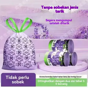 Kantong Sampah Besar Tahan Berat Wangi Lavender Anti Bau & Nyamuk 40x50cm Premium Tahan Bocor Anti Nyamuk Cocok untuk Dapur Kamar Mandi