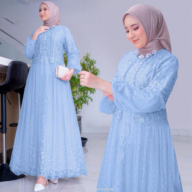 MAXI // GAMIS WANITA RAFIKA 2 UKURAN DPN SLETING (BUSUI) Muslim, Mewah 1