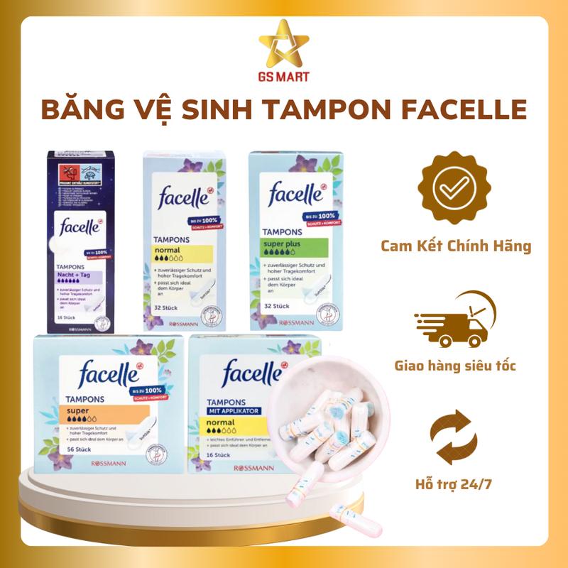   TÁCH LẺ  Băng vệ sinh Tampon Facelle Chính Hãng Đức siêu tiện lợi - BVS dạng nút có che tên 