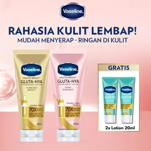 [Buy 2 Get 4 Free 2x Lotion 20ml] Vaseline Gluta Hyaluron Serum Lotion Flawless Bright & Dewy Radiance 200ml