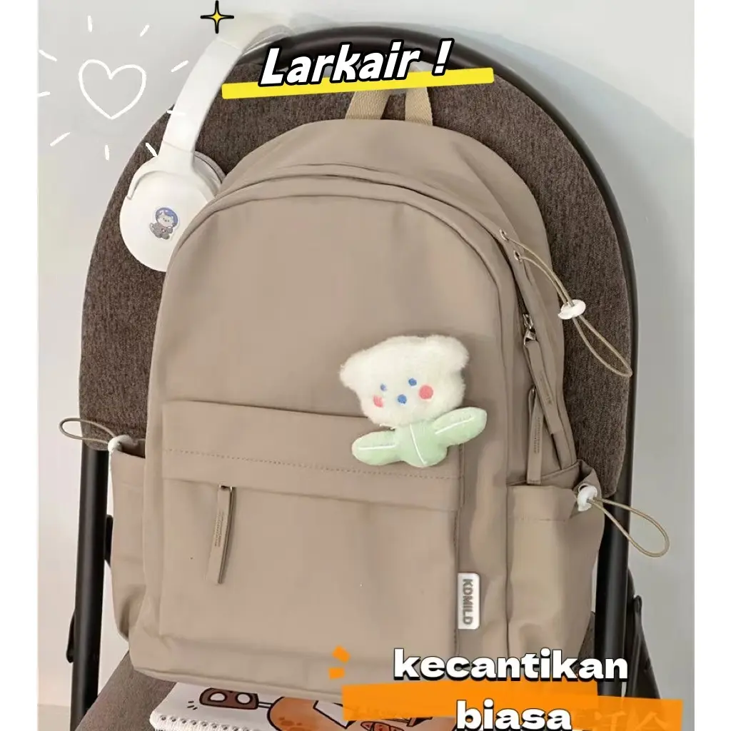 Larkair Ready stock 6 colors Korean Ins simple casual backpack backpack travel student schoolbag female