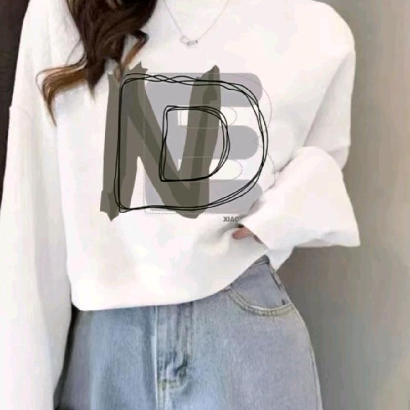 Kaos Wanita Lengan Tangan Panjang Wanita Katun - Atasan Polos Dewasa - Baju, Hitam Cewek Kaos Oblong Distro Combed Oversize Nyaman 5