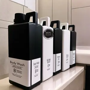 JERIGEN HITAM / PUTIH 1000ML / 1L SIMPLE DESIGN . tempat refill liquid soap detergent aesthetic botol isi ulang sabun cair  organizer laundry room estetik